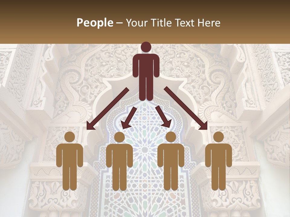 An Ornate Arch With A Blue And White Tile Pattern PowerPoint Template