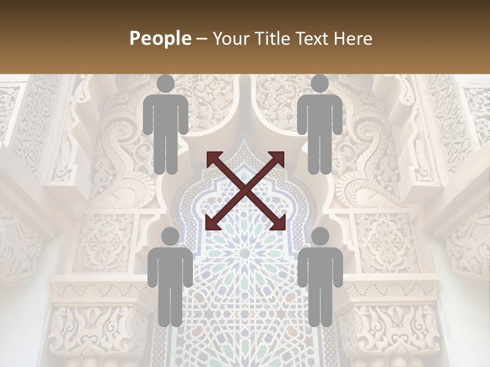 An Ornate Arch With A Blue And White Tile Pattern PowerPoint Template