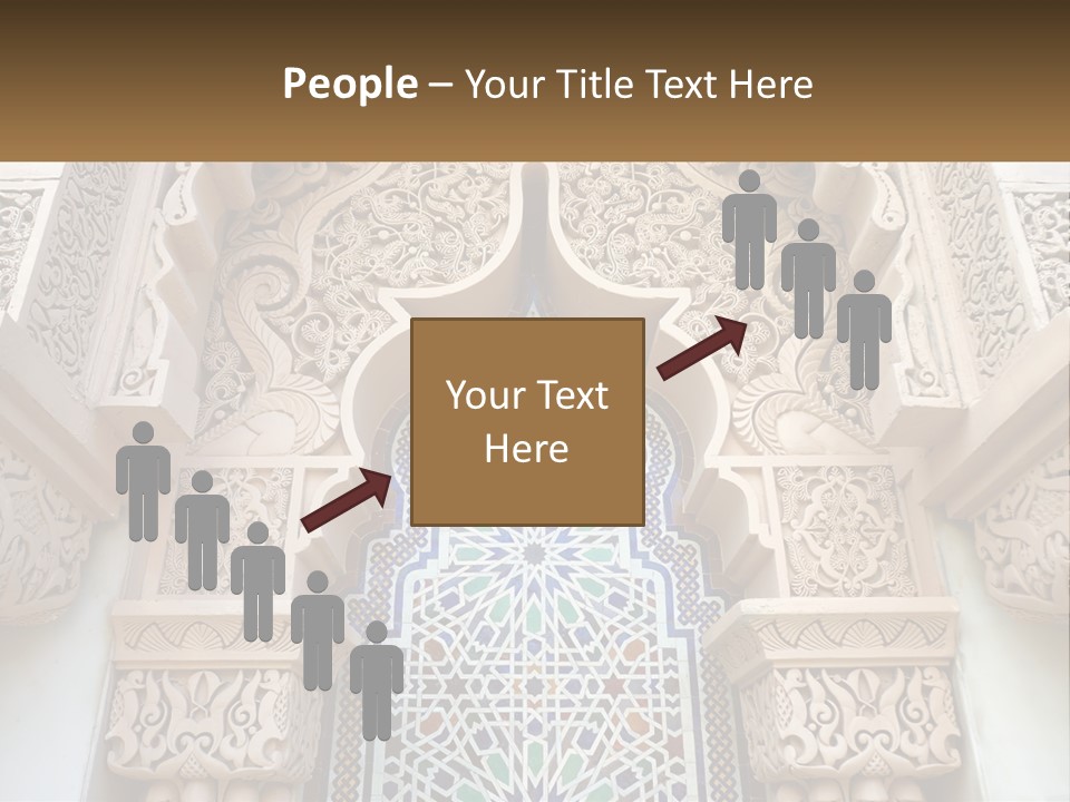 An Ornate Arch With A Blue And White Tile Pattern PowerPoint Template