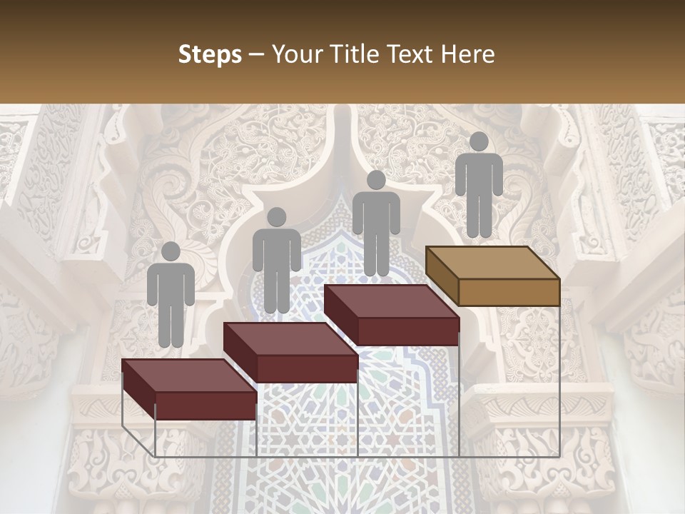 An Ornate Arch With A Blue And White Tile Pattern PowerPoint Template