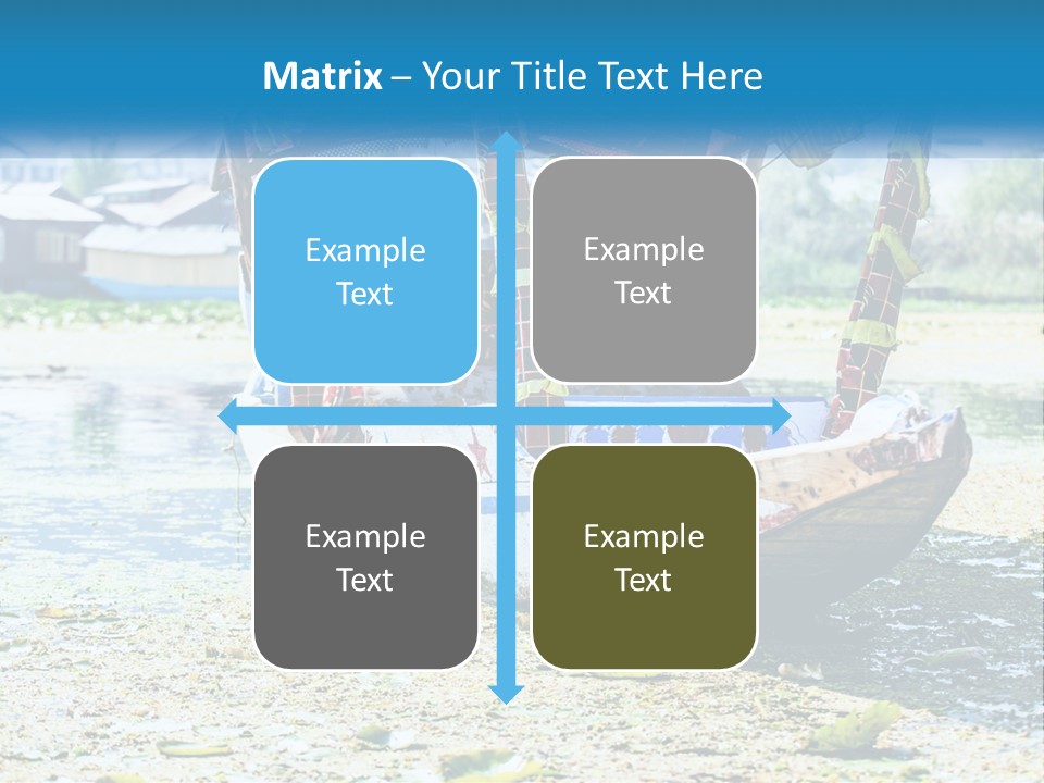 A Boat With A Canopy Is Sitting In The Water PowerPoint Template