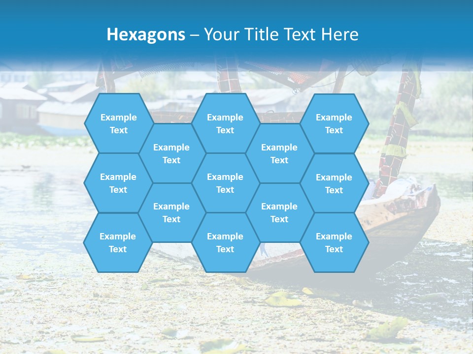 A Boat With A Canopy Is Sitting In The Water PowerPoint Template