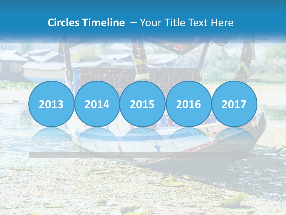 A Boat With A Canopy Is Sitting In The Water PowerPoint Template