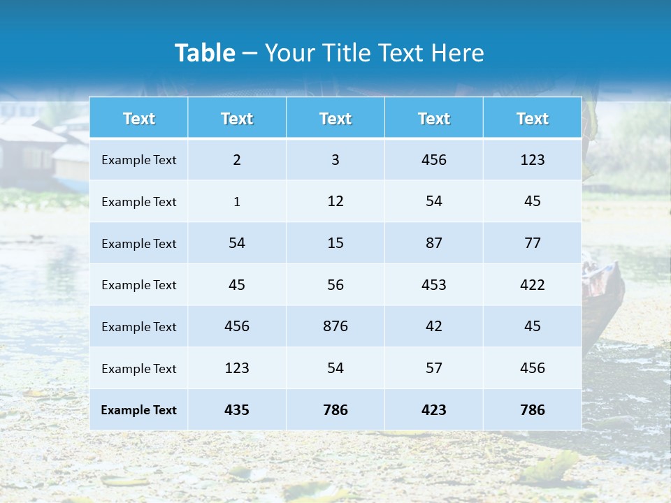 A Boat With A Canopy Is Sitting In The Water PowerPoint Template