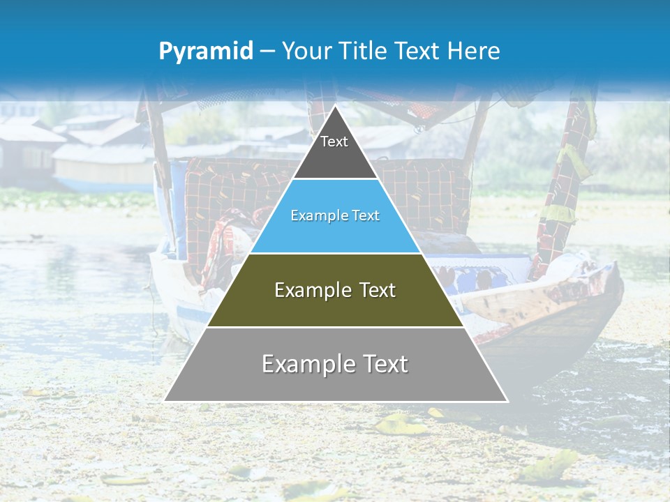 A Boat With A Canopy Is Sitting In The Water PowerPoint Template