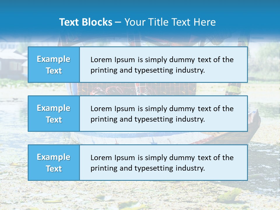 A Boat With A Canopy Is Sitting In The Water PowerPoint Template