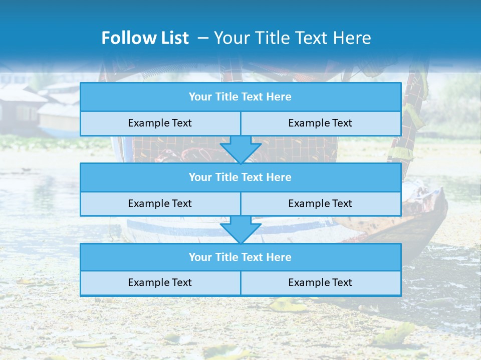 A Boat With A Canopy Is Sitting In The Water PowerPoint Template