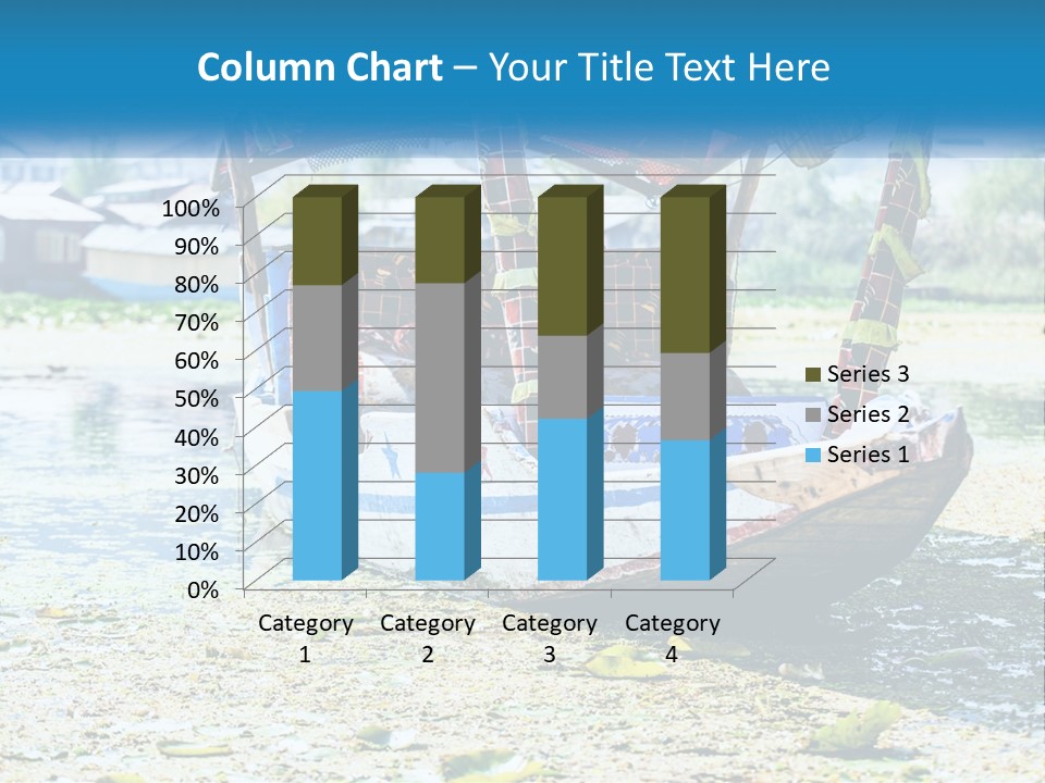 A Boat With A Canopy Is Sitting In The Water PowerPoint Template