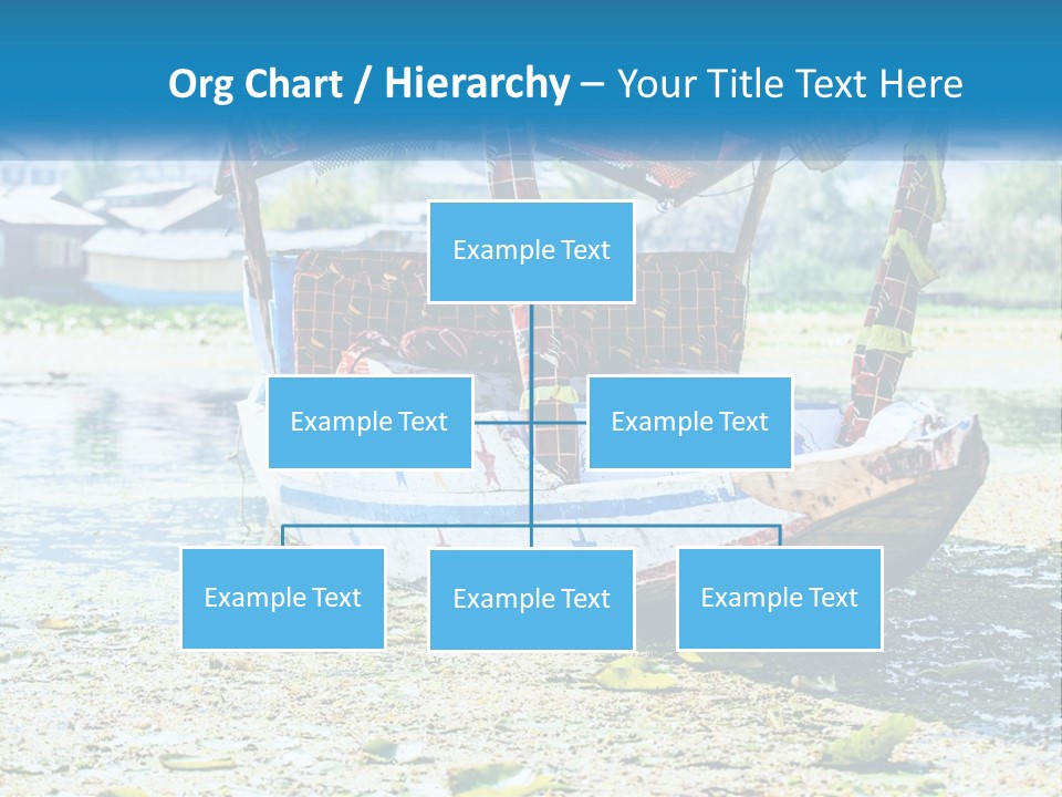 A Boat With A Canopy Is Sitting In The Water PowerPoint Template