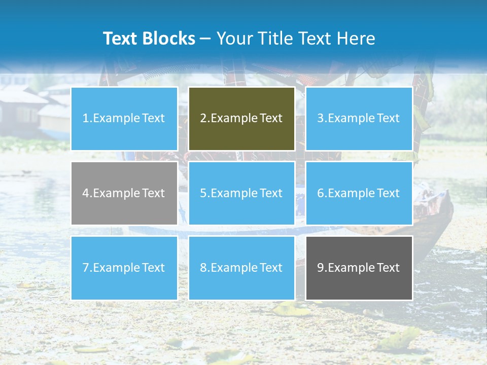 A Boat With A Canopy Is Sitting In The Water PowerPoint Template