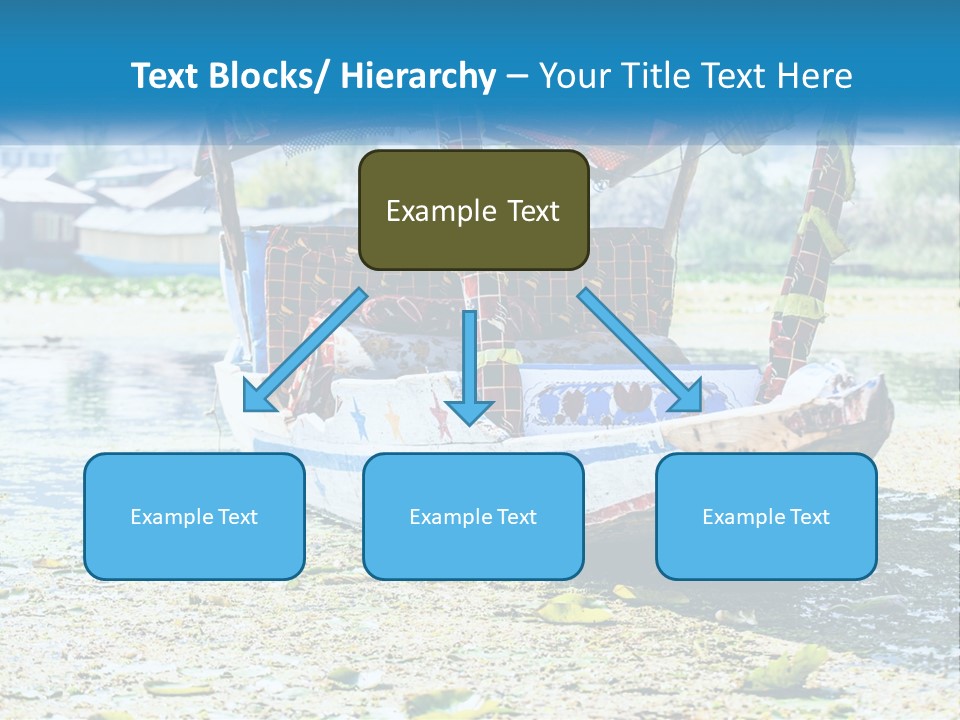 A Boat With A Canopy Is Sitting In The Water PowerPoint Template