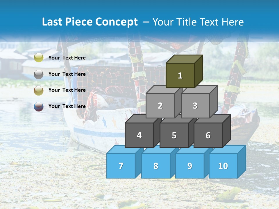 A Boat With A Canopy Is Sitting In The Water PowerPoint Template