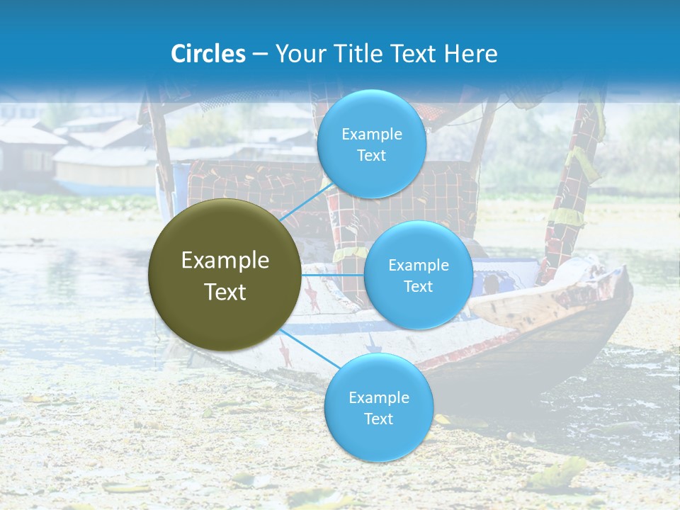 A Boat With A Canopy Is Sitting In The Water PowerPoint Template