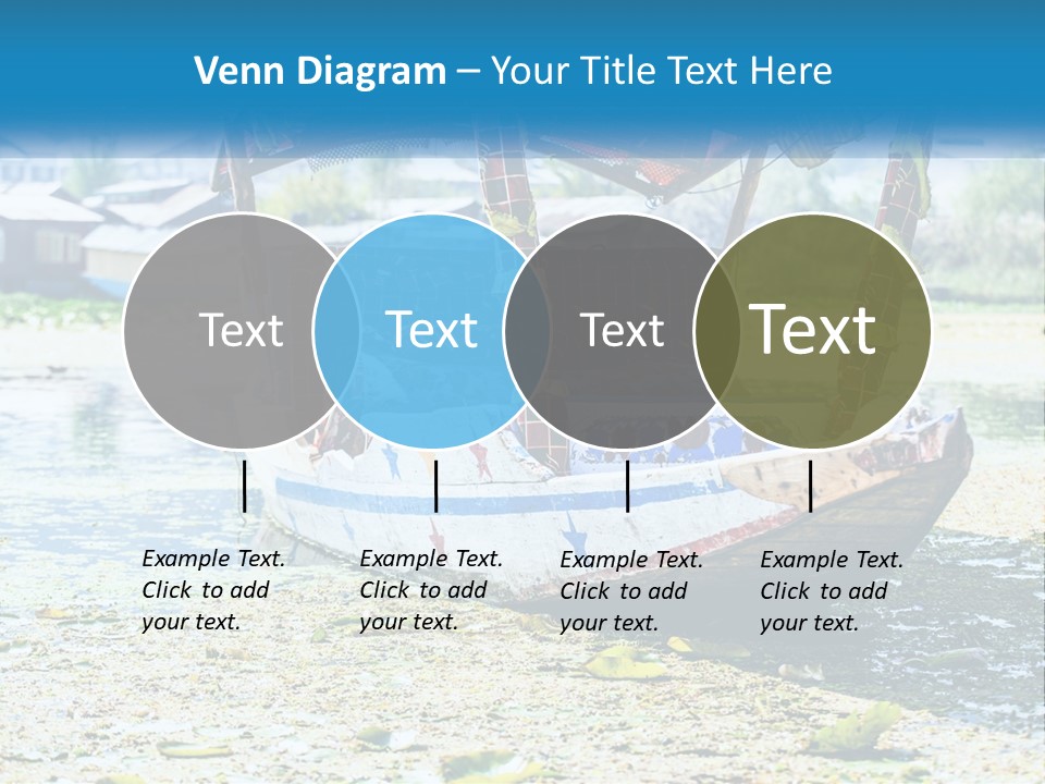 A Boat With A Canopy Is Sitting In The Water PowerPoint Template