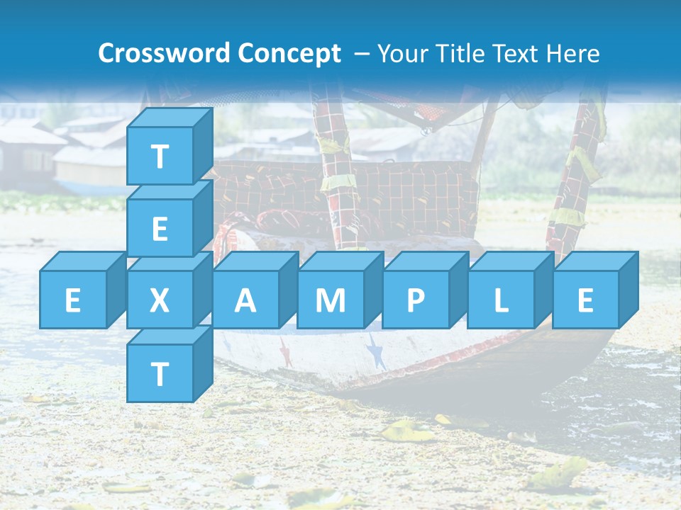 A Boat With A Canopy Is Sitting In The Water PowerPoint Template