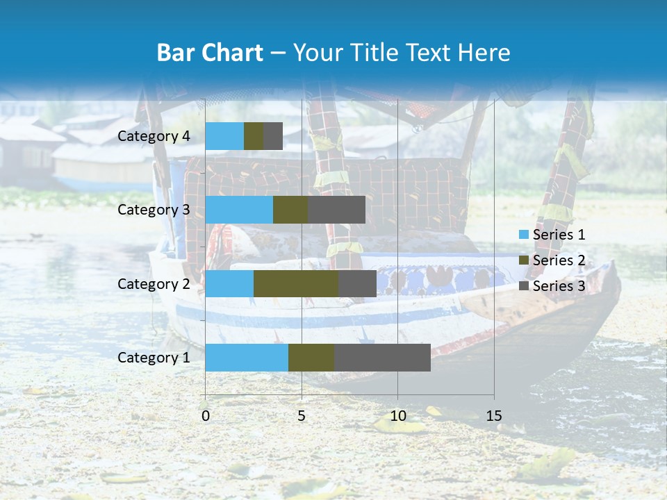 A Boat With A Canopy Is Sitting In The Water PowerPoint Template