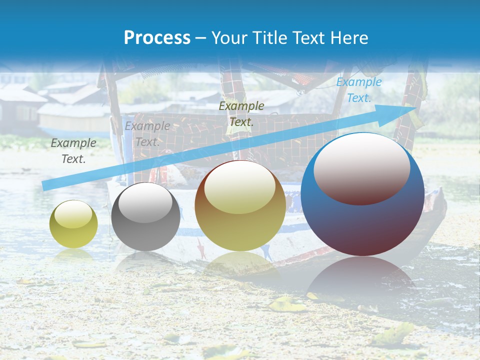 A Boat With A Canopy Is Sitting In The Water PowerPoint Template