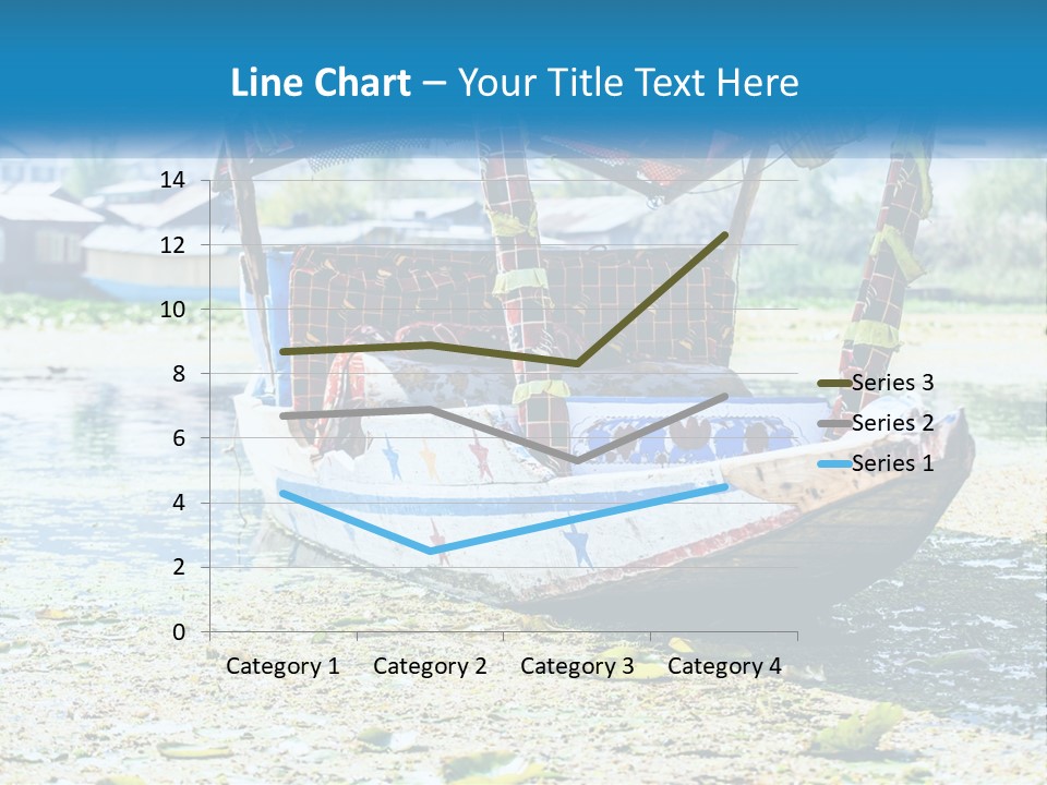 A Boat With A Canopy Is Sitting In The Water PowerPoint Template