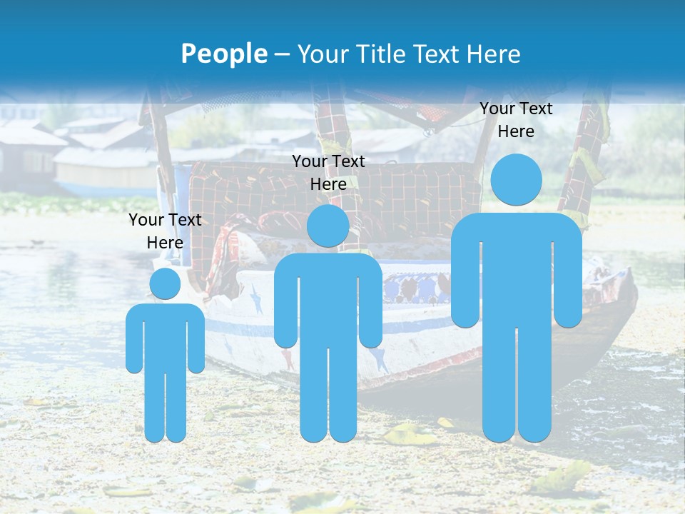 A Boat With A Canopy Is Sitting In The Water PowerPoint Template