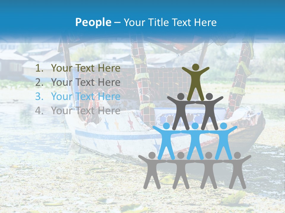 A Boat With A Canopy Is Sitting In The Water PowerPoint Template