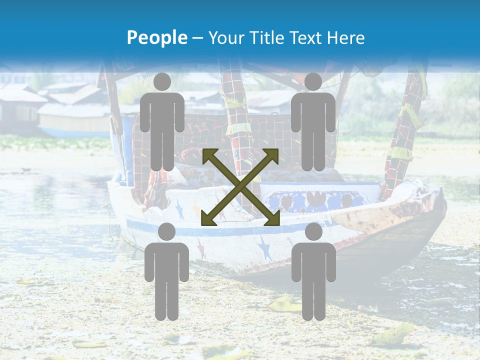 A Boat With A Canopy Is Sitting In The Water PowerPoint Template