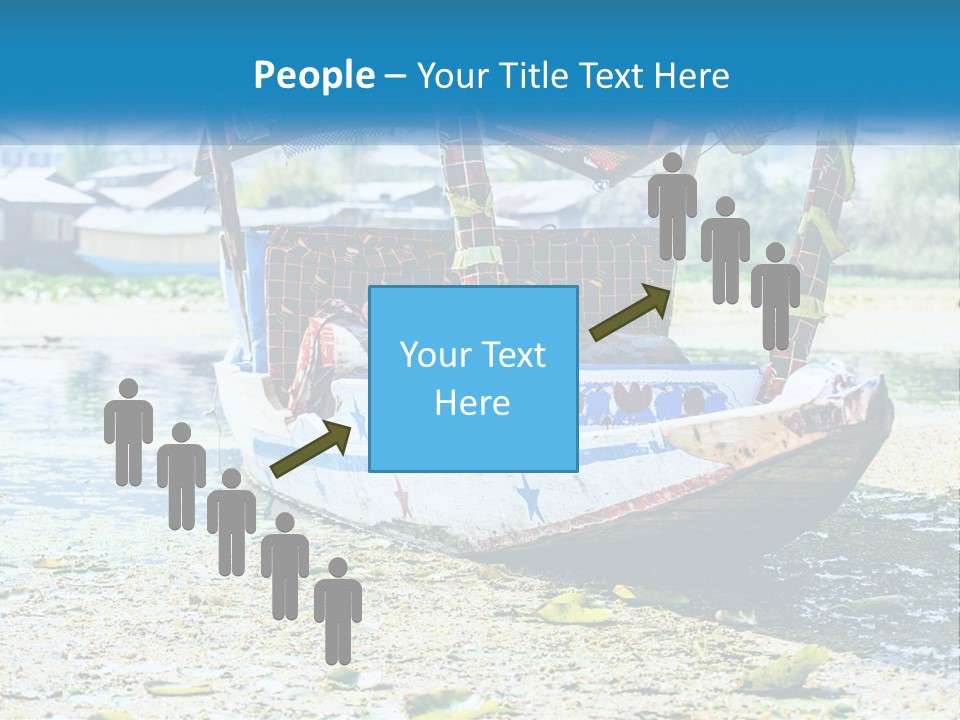 A Boat With A Canopy Is Sitting In The Water PowerPoint Template