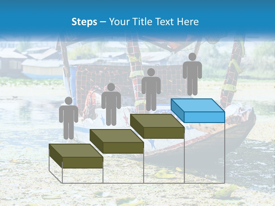 A Boat With A Canopy Is Sitting In The Water PowerPoint Template