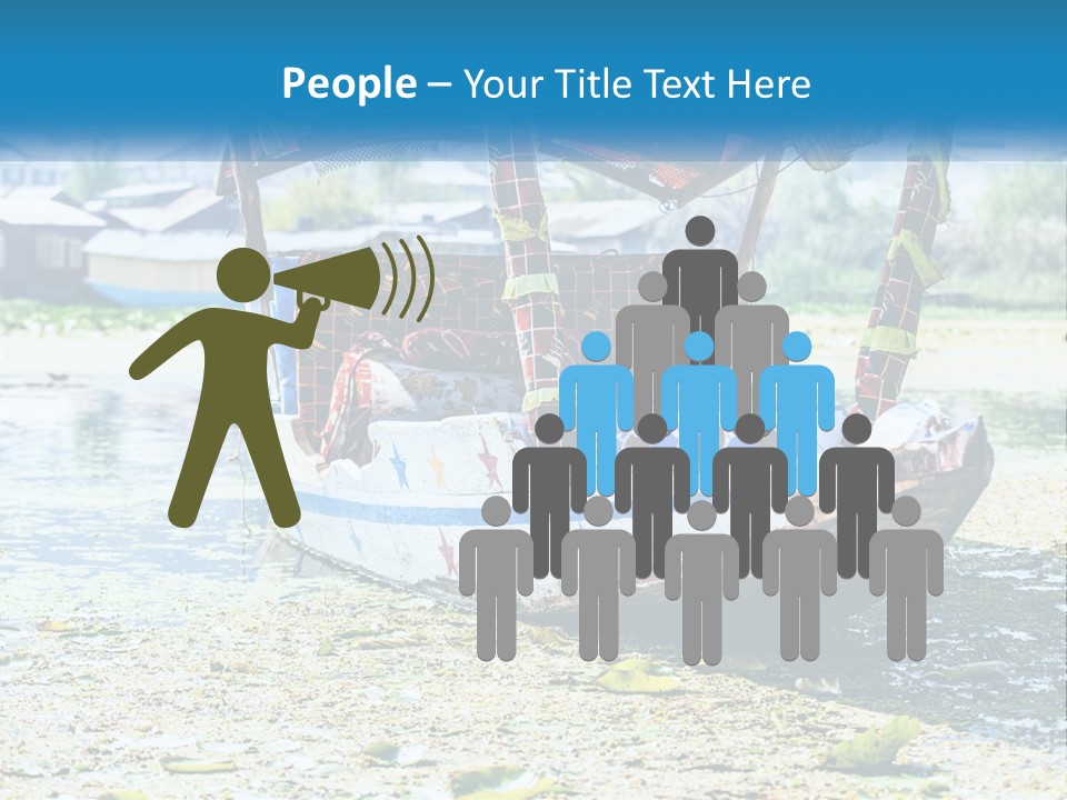 A Boat With A Canopy Is Sitting In The Water PowerPoint Template