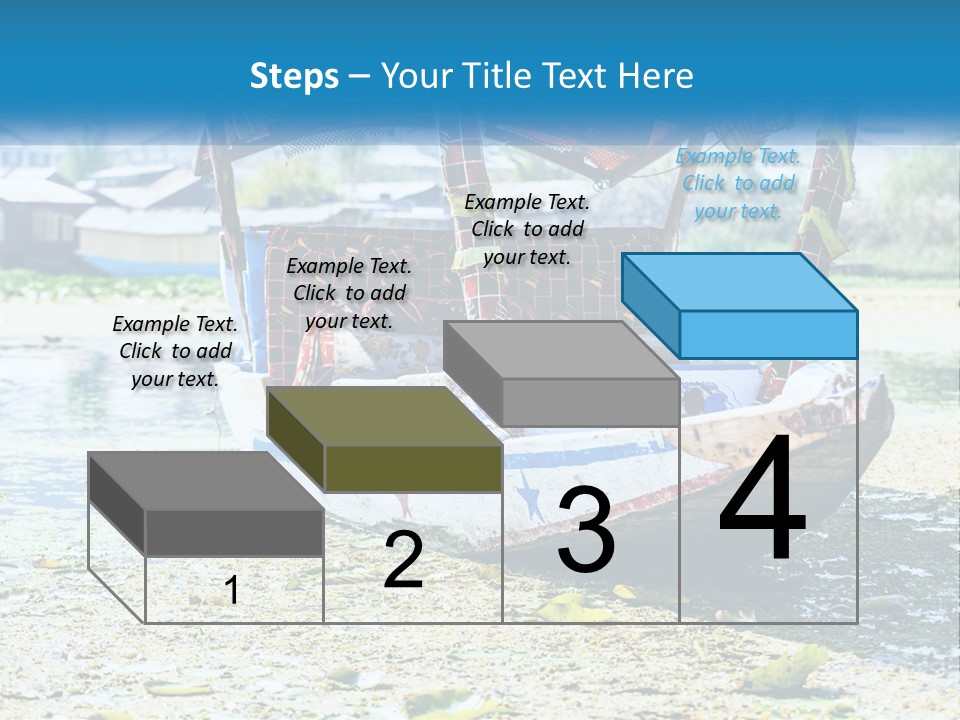 A Boat With A Canopy Is Sitting In The Water PowerPoint Template