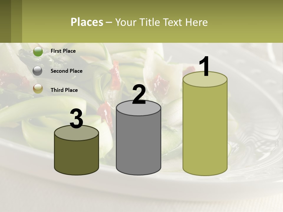 A White Plate Topped With Green Vegetables And Sauce PowerPoint Template