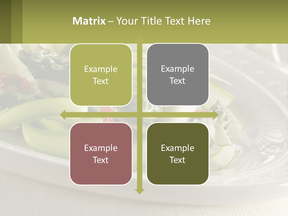 A White Plate Topped With Green Vegetables And Sauce PowerPoint Template