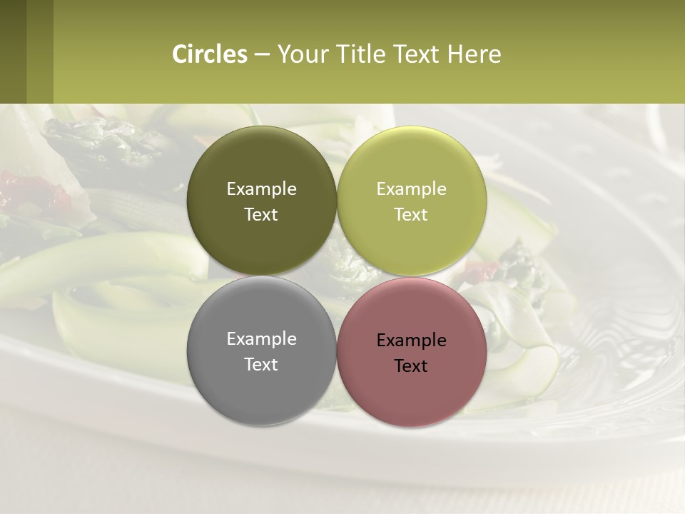 A White Plate Topped With Green Vegetables And Sauce PowerPoint Template