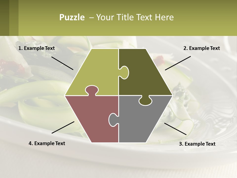 A White Plate Topped With Green Vegetables And Sauce PowerPoint Template