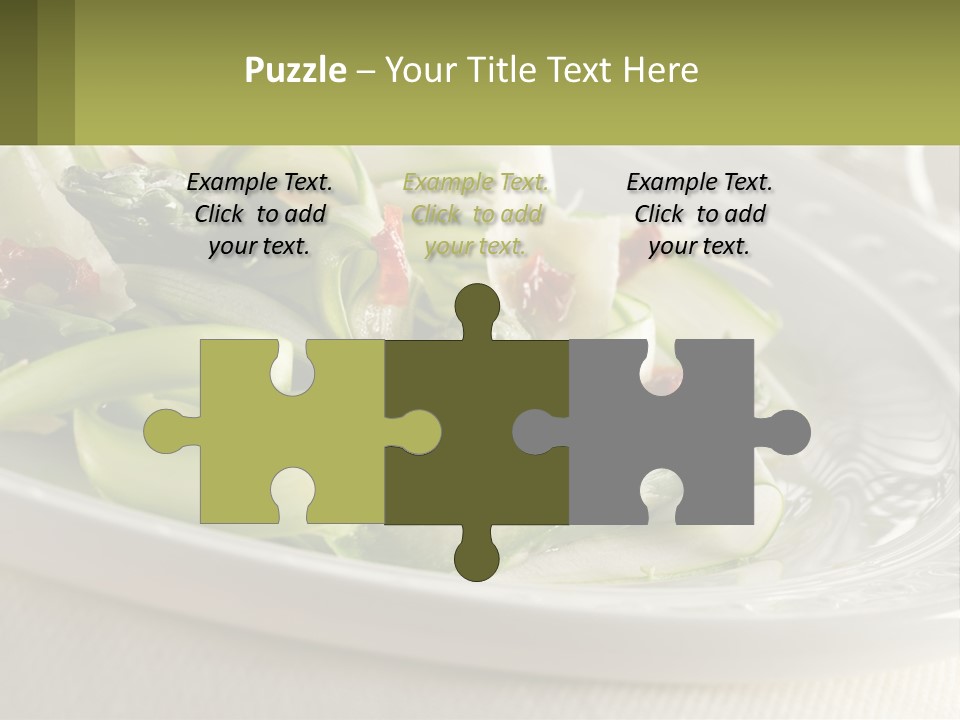 A White Plate Topped With Green Vegetables And Sauce PowerPoint Template