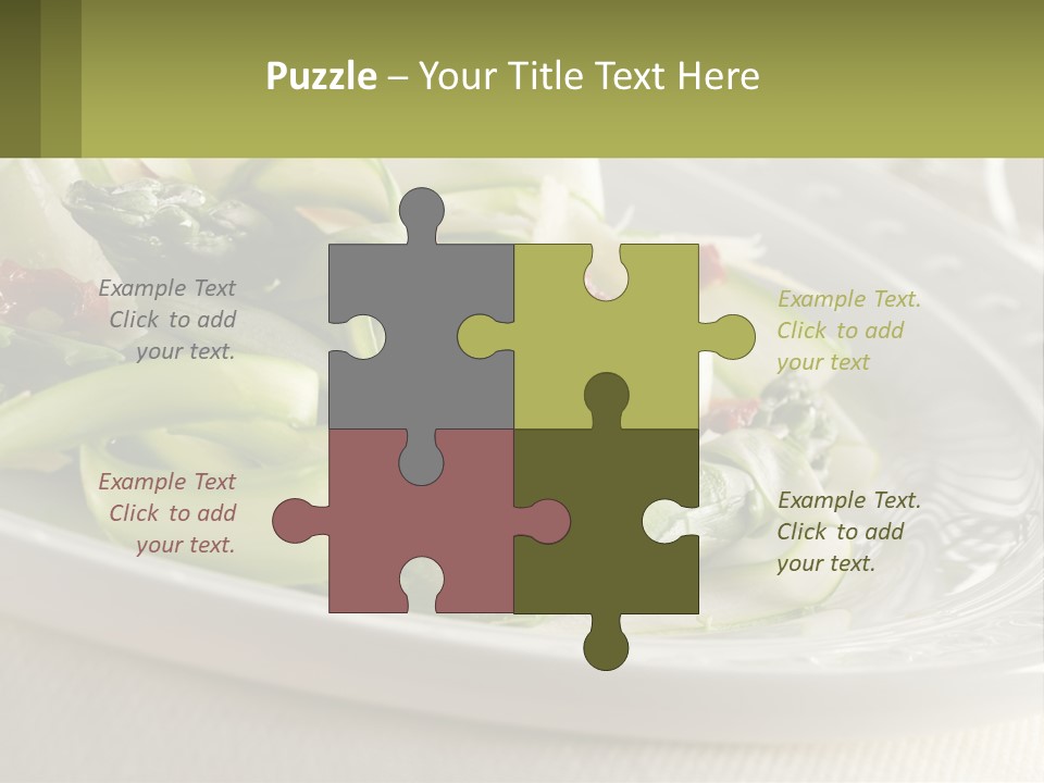A White Plate Topped With Green Vegetables And Sauce PowerPoint Template