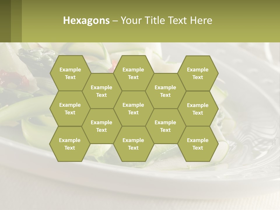 A White Plate Topped With Green Vegetables And Sauce PowerPoint Template