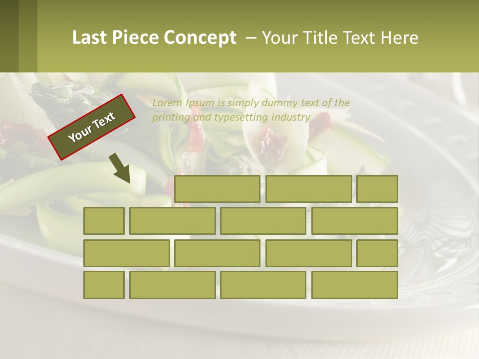 A White Plate Topped With Green Vegetables And Sauce PowerPoint Template