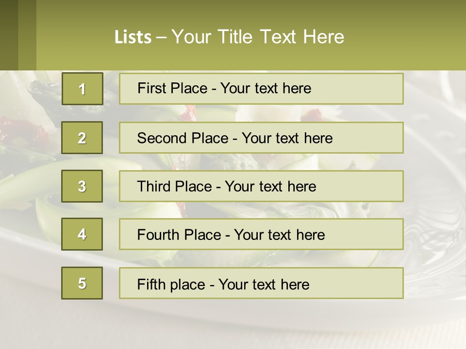 A White Plate Topped With Green Vegetables And Sauce PowerPoint Template