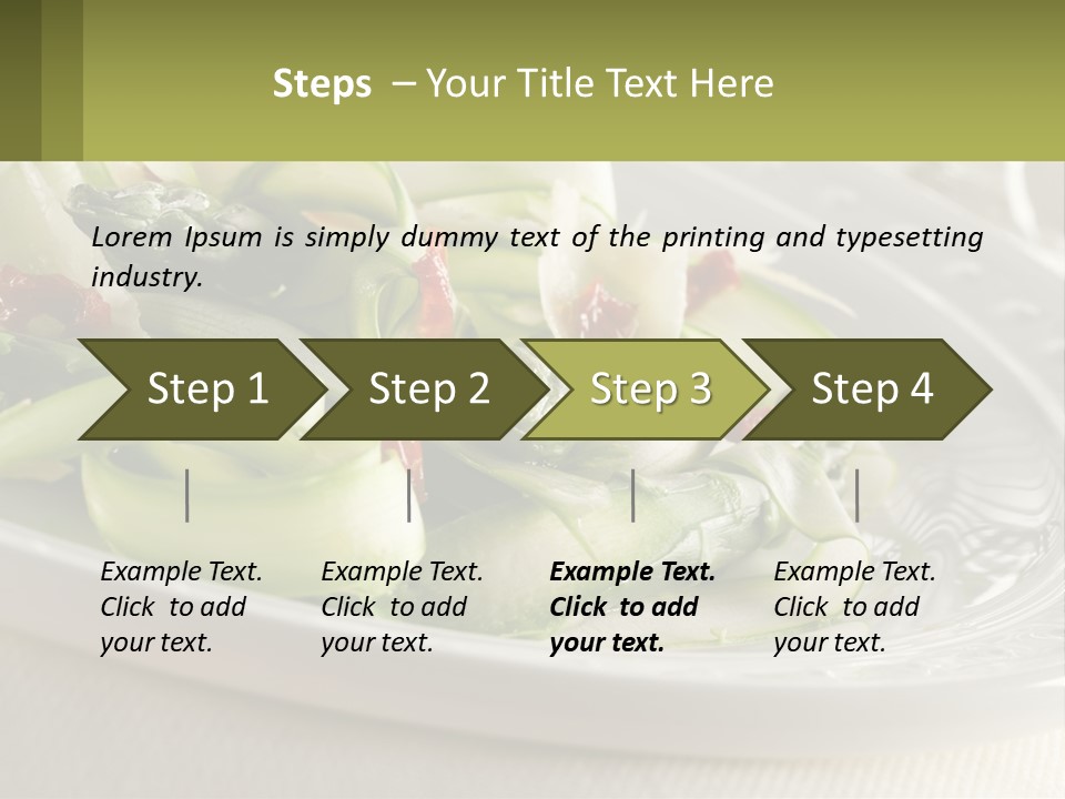 A White Plate Topped With Green Vegetables And Sauce PowerPoint Template