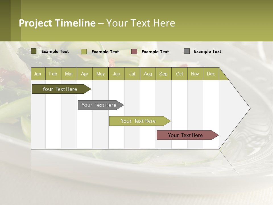 A White Plate Topped With Green Vegetables And Sauce PowerPoint Template