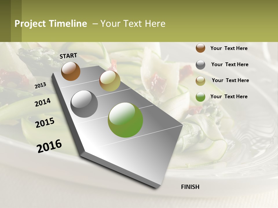 A White Plate Topped With Green Vegetables And Sauce PowerPoint Template