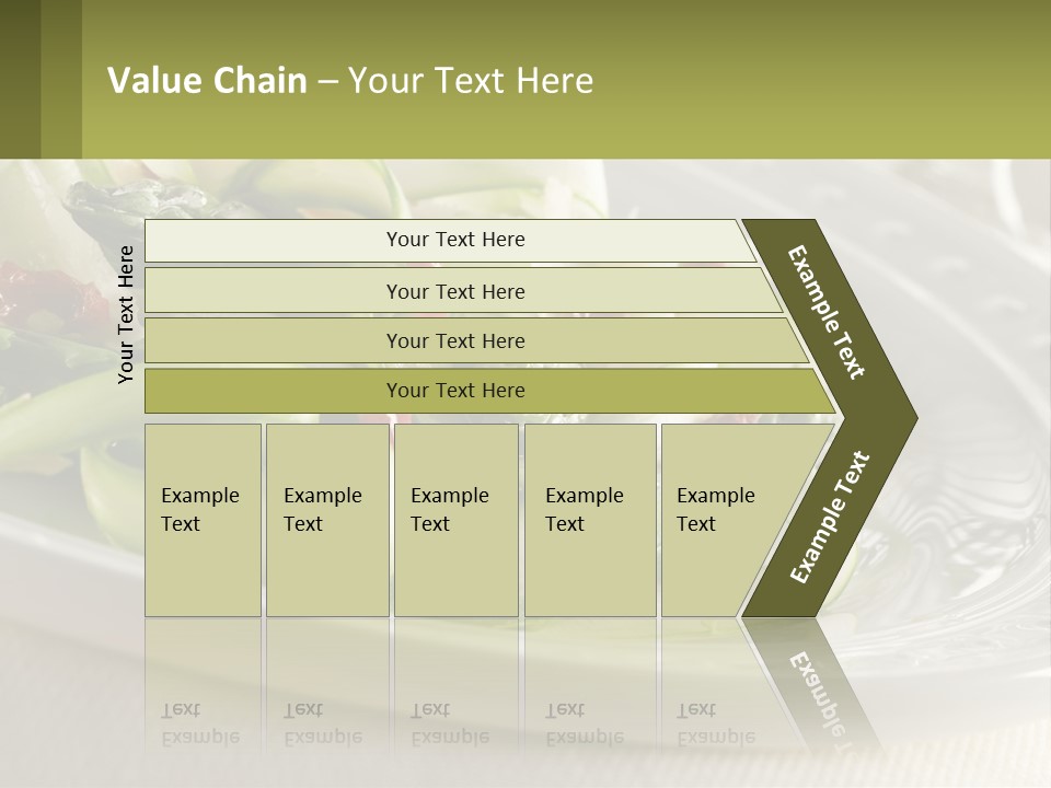 A White Plate Topped With Green Vegetables And Sauce PowerPoint Template