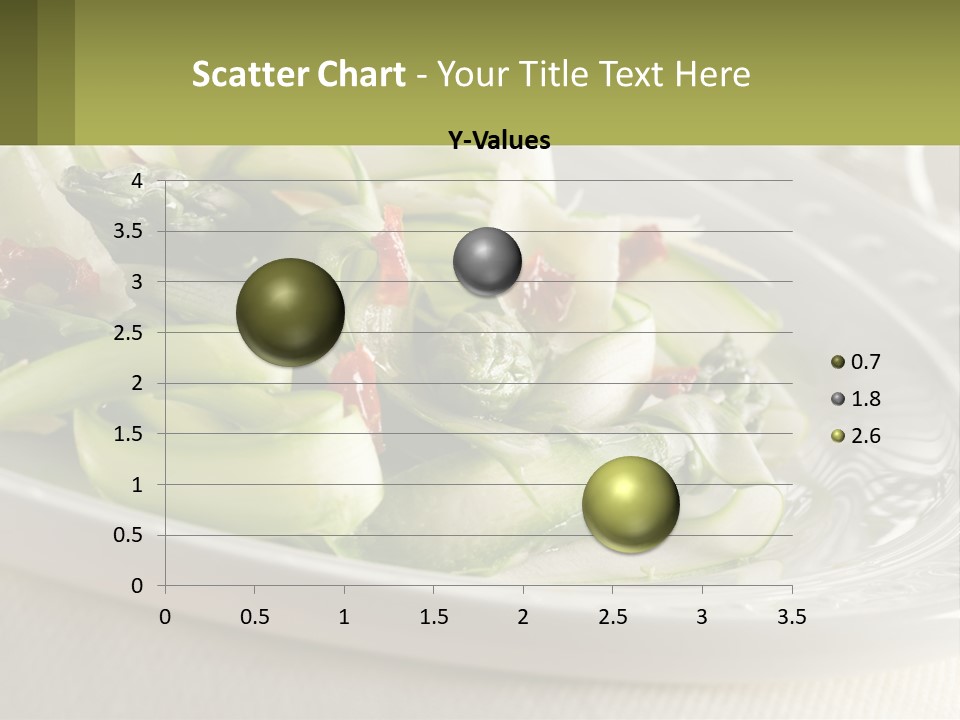 A White Plate Topped With Green Vegetables And Sauce PowerPoint Template