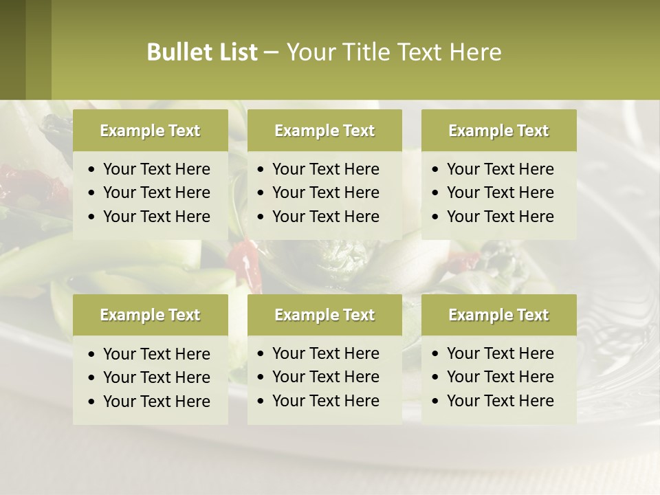 A White Plate Topped With Green Vegetables And Sauce PowerPoint Template