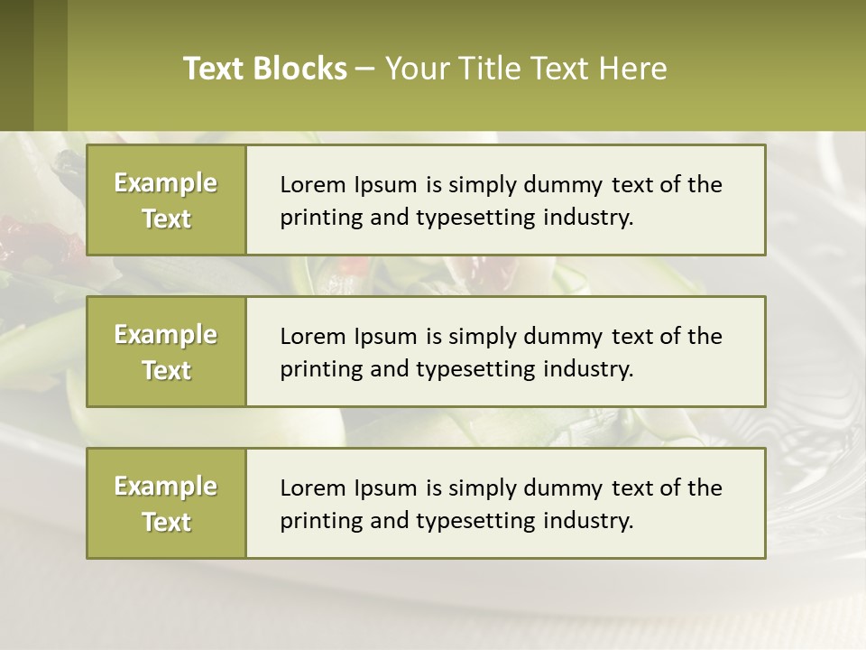 A White Plate Topped With Green Vegetables And Sauce PowerPoint Template