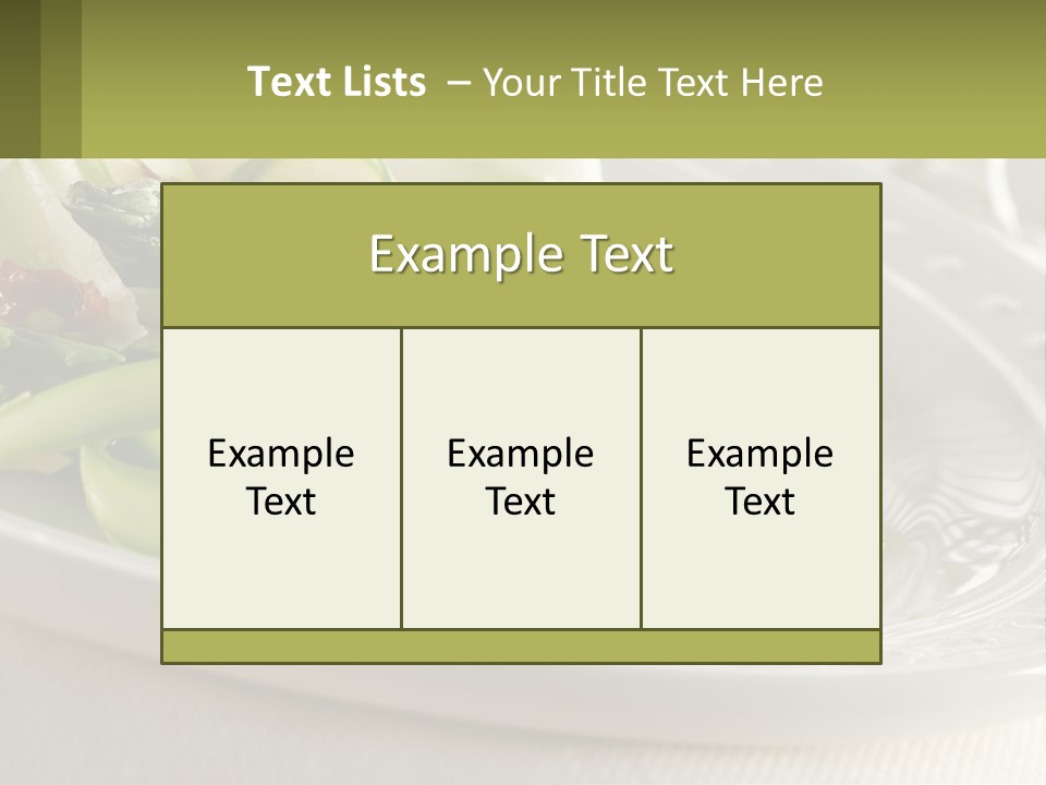 A White Plate Topped With Green Vegetables And Sauce PowerPoint Template