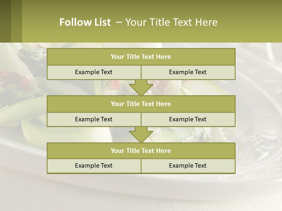 A White Plate Topped With Green Vegetables And Sauce PowerPoint Template