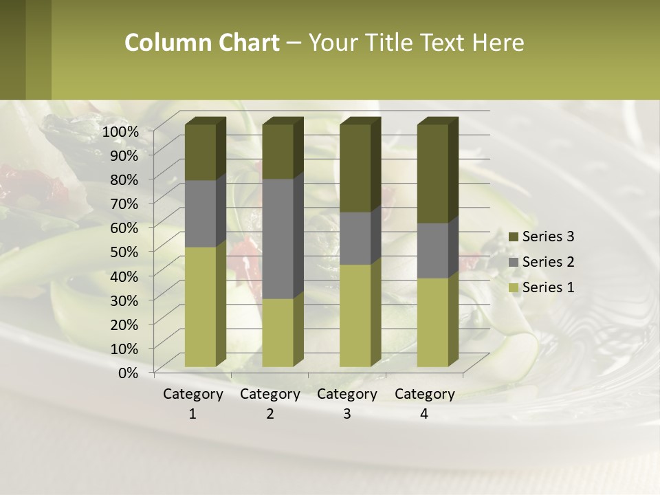 A White Plate Topped With Green Vegetables And Sauce PowerPoint Template