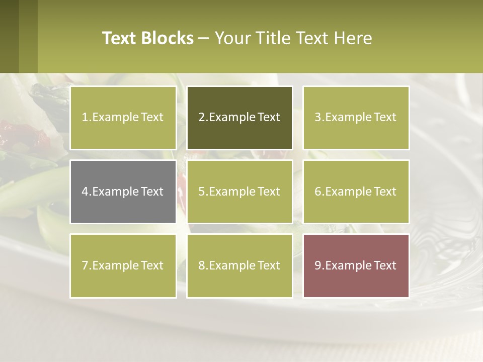 A White Plate Topped With Green Vegetables And Sauce PowerPoint Template