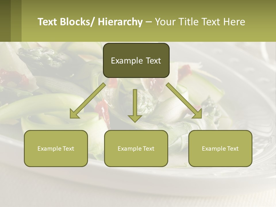 A White Plate Topped With Green Vegetables And Sauce PowerPoint Template